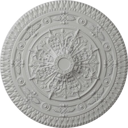 Ekena Millwork Naple Ceiling Medallion (Fits Canopies up to 3 3/8"), Hand-Painted Frost, 37 1/2"OD x 3 3/8"P CM37NAFRF